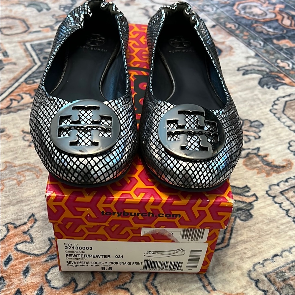 Tory Burch Pewter Ballet Flats